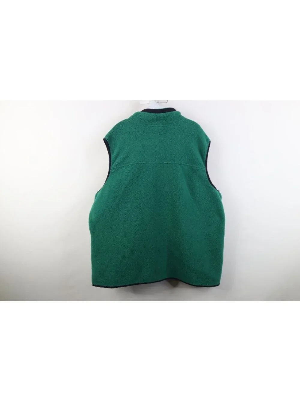 The North Face Mens 2XL Spell Out Carbondale Fleece Full Zip Vest Jacket Green